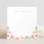 Pink Watercolor Floral Boho Personalisiert Notizblock<br><div class="desc">Erstellen Sie mit Ihrem individuelle Name Ihr eigenes personalisiertes rosa Aquarellbein.</div>