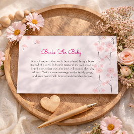 Pink Watercolor Floral Books For Baby Begleitkarte