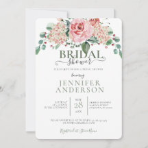 Pink Watercolor Floral Bouquet Brautparty Invit