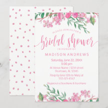 Pink Watercolor Floral Bridal Shower
