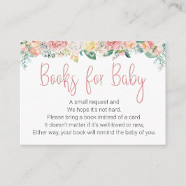Pink Watercolor Floral BÜCHER FÜR BABY Begleitkarte
