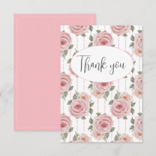 Pink Watercolor Floral Flor Flair Danke Karte