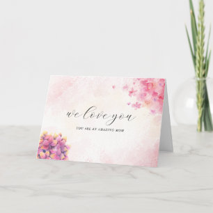 Pink Watercolor Floral Happy Mother Day Card Karte