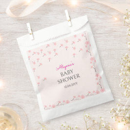 Pink Watercolor Floral Minimal Baby Shower Geschenktütchen