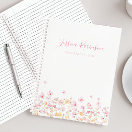 Pink Watercolor Floral Personalized Notizbuch