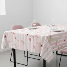 Pink Watercolor Floral Stripe Pattern