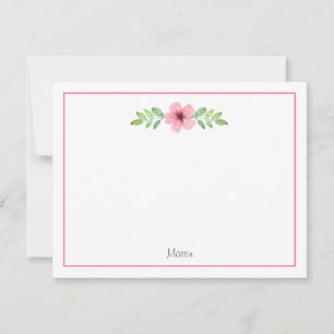 Pink Watercolor Floral Swak Note Card Mitteilungskarte