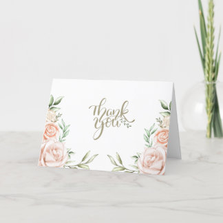 Pink Watercolor Floral Vielen Dank Dankeskarte