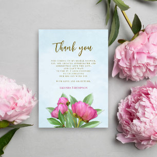 Pink Watercolor Floral Vielen Dank Dankeskarte