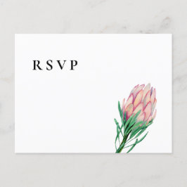 Pink Watercolor Floral Wedding RSVP | Optionen Einladungspostkarte