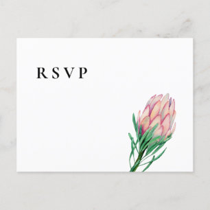 Pink Watercolor Floral Wedding RSVP   Optionen Einladungspostkarte