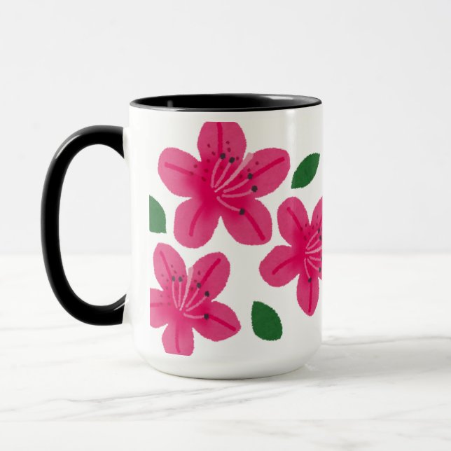 Pink Watercolor Flower Mug Tasse (Links)