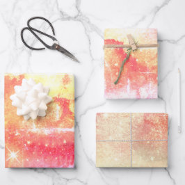 Pink Watercolor Galaxy Geschenkpapier Set