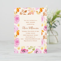 Pink Watercolor Garden Floral Baby Dusche