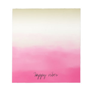 Pink Watercolor Glam Gold Gefärbte Krawatte Notizblock