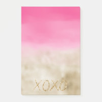 Pink Watercolor Glam Gold Gefärbte Krawatte XOXO G