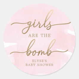 Pink Watercolor Gold Bath Bombe Gefallen Sticker
