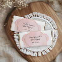 Pink Watercolor Gold Frame Candy Bar Wrapper