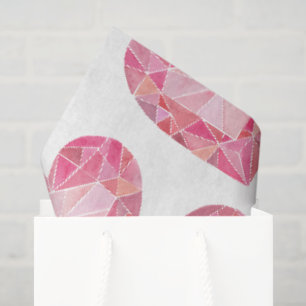 Pink Watercolor Heart Gem Glam Diamond Liebe Seidenpapier