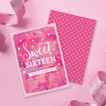 Pink Watercolor Hearts Sweet 16 Geburtstagsparty Einladung<br><div class="desc">Diese trendige Rosa Watercolor 16 . Geburtstag Birthday Party Einladung besticht durch Herzen vor einem rosa Aquarell-Hintergrund. Die Karte hat ein rosa Polka Punktmuster hinten. Karo andere Sweet 16 Artikel hier https://www.zazzle.com/rosewoodandcitrus/sweet 16?rf=238364477188679314 Personalisieren Sie diese Einladung, indem Sie den Platzhaltertext in der Vorlage ersetzen, um Ihre Informationen hinzuzufügen. Für weitere...</div>