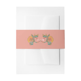 Pink Watercolor Jugendstil Hochzeit Einladungsbanderole