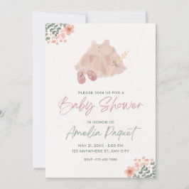 Pink Watercolor Kinderdusche Einladung