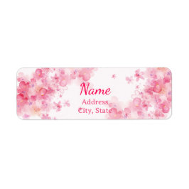 Pink Watercolor Label
