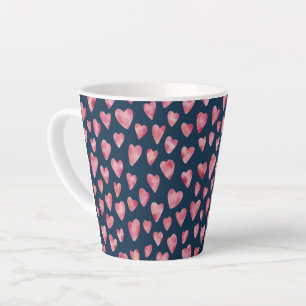 Pink Watercolor Liebe Herzmuster Milchtasse