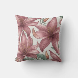 Pink Watercolor Lily Blume Kissen