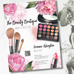 Pink Watercolor Makeup Artist Flyer