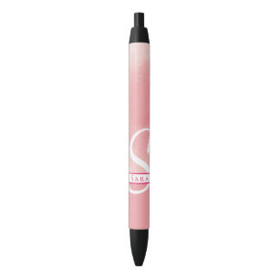 Pink Watercolor Monogram Pen Kugelschreiber
