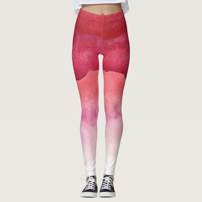 Pink Watercolor Ombre Leggings (Vorderseite)