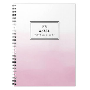 Pink Watercolor Ombre Personalisiert Notizblock