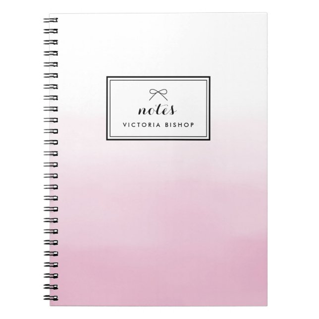 Pink Watercolor Ombre Personalisiert Notizblock (Vorderseite)