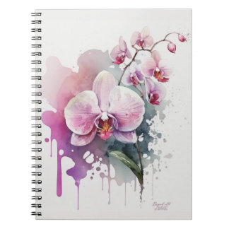Pink Watercolor Orchid Notizblock
