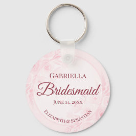Pink Watercolor Peonies Bridesmaid Wedding Gift Schlüsselanhänger