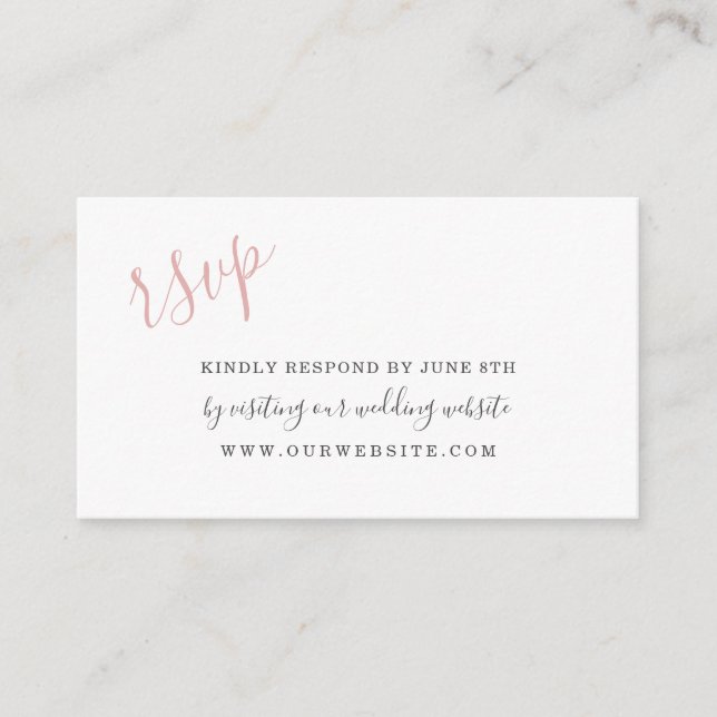 Pink Watercolor Petals Hochzeit RSVP online Begleitkarte (Vorderseite)