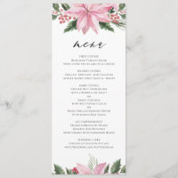 Pink Watercolor Poinsettia Winter Hochzeit