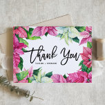 Pink Watercolor Poinsettias Christmas Dankeskarte<br><div class="desc">Vielen Dank an Familie und Freunde mit dieser anpassbaren Dankeschön-Karte. Es zeigt Aquarellbilder von rosa Poinsettias. Diese Blumenkarte eignet sich hervorragend für Weihnachts- und Winterhochzeiten,  Babyduschen,  Brautpartys und andere Veranstaltungen. Personalisieren Sie diese,  indem Sie Namen und Nachrichten hinzufügen.</div>