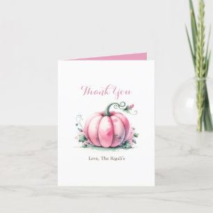 Pink Watercolor Pumpkin Danke Karte