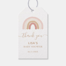 Pink Watercolor Rainbow Baby Dusche Geschenkanhänger