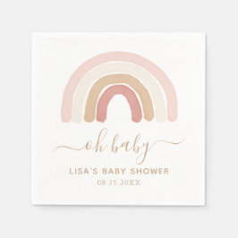 Pink Watercolor Rainbow Baby Dusche Serviette