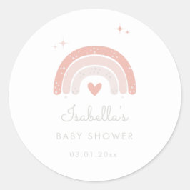 Pink Watercolor Rainbow Girl Baby Duft Runder Aufkleber