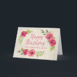 Pink Watercolor Rose Friend Geburtstagskarte Karte<br><div class="desc">Hübsche und nachdenkliche Begrüßungskarte zum Geburtstag eines Freundes mit Vintag rosa Aquarell-Rose und handgeschriebenem Stiltext.</div>