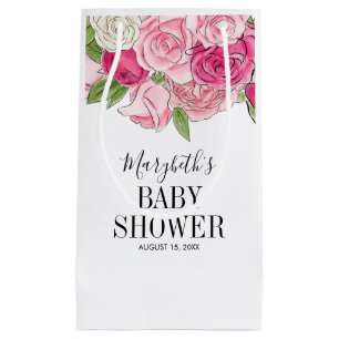 Pink Watercolor Rose Kinderdusche Kleine Geschenktüte