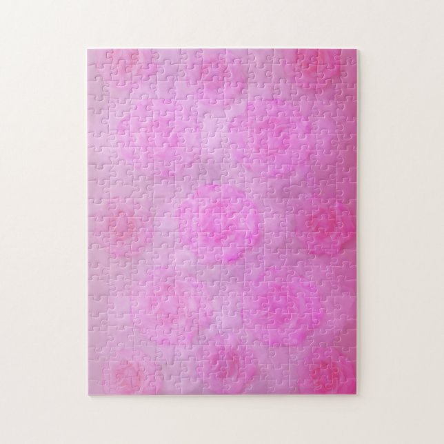 PINK Watercolor Rose Puzzle (Vertikal)