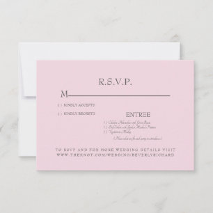 Pink Watercolor Rose Wedding RSVP Card