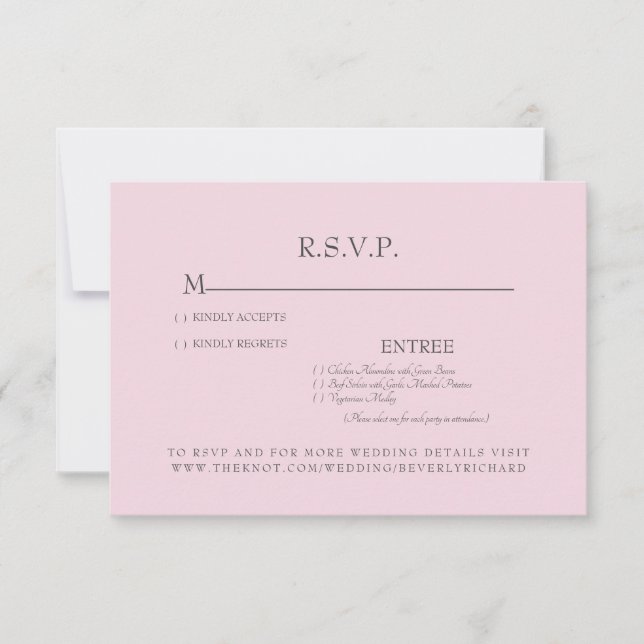 Pink Watercolor Rose Wedding RSVP Card (Vorderseite)