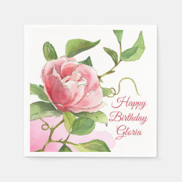 Pink Watercolor Rosen Paper Napkin Serviette