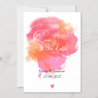 Pink watercolor Save the date Magneteinladung